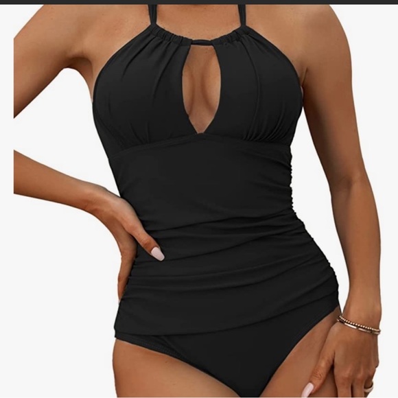 b2prity Other - B2Prity Black Halter One Piece Bathing Suit Size Large